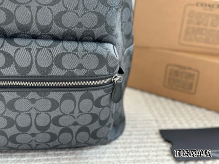 Coach Classic Monogram Backpack - Charcoal Grey view 3