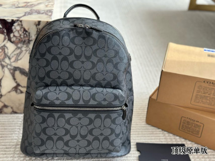 Coach Classic Monogram Backpack - Charcoal Grey view 4