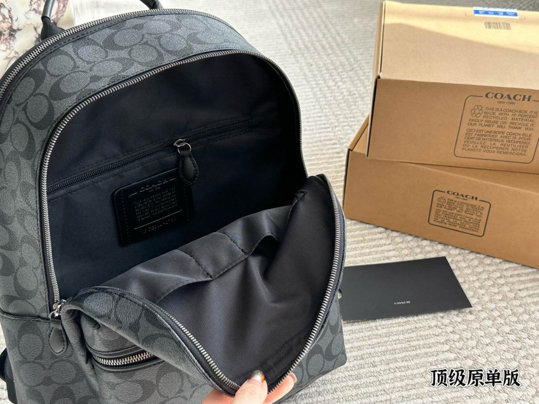 Coach Classic Monogram Backpack - Charcoal Grey view