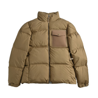 Moncler Camel Nylon Puffer Down Jacket with Chest Pocket view 3