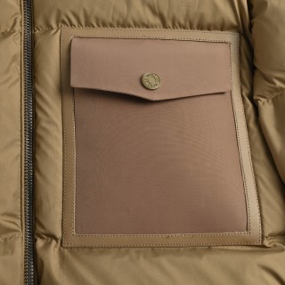 Moncler Camel Nylon Puffer Down Jacket with Chest Pocket view 7