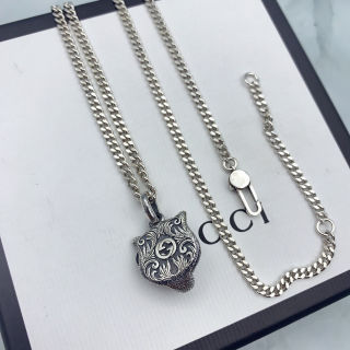 Gucci Silver Tiger Head Pendant Necklace 50cm view 2
