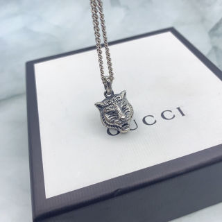 Gucci Silver Tiger Head Pendant Necklace 50cm view 3