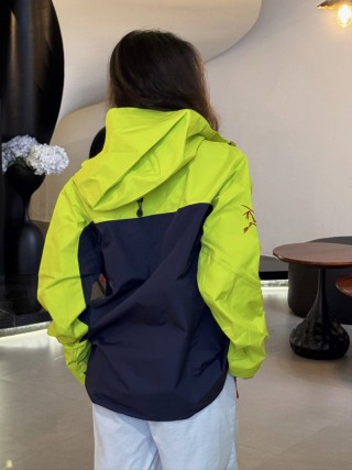 Arc'teryx Neon Yellow & Navy Colorblock Softshell Jacket view 4