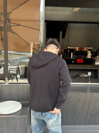 Miu Miu Black Ribbed Zip Cardigan view 8