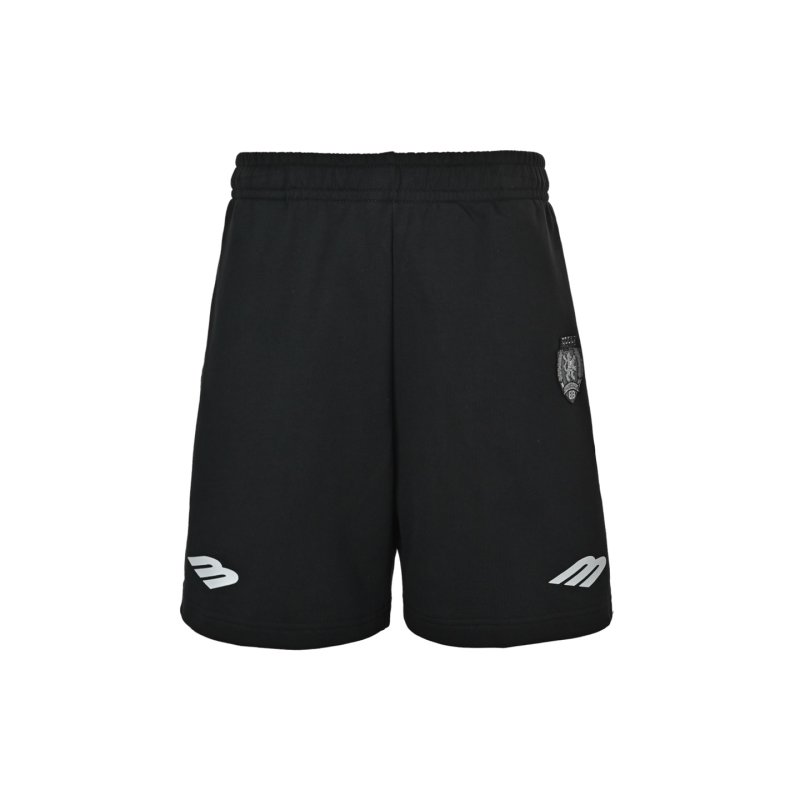 Essentials Black Shorts with Emblem Badge view