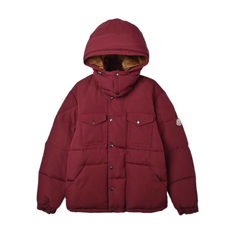 Burgundy Puffer Down Jacket with Hood view
