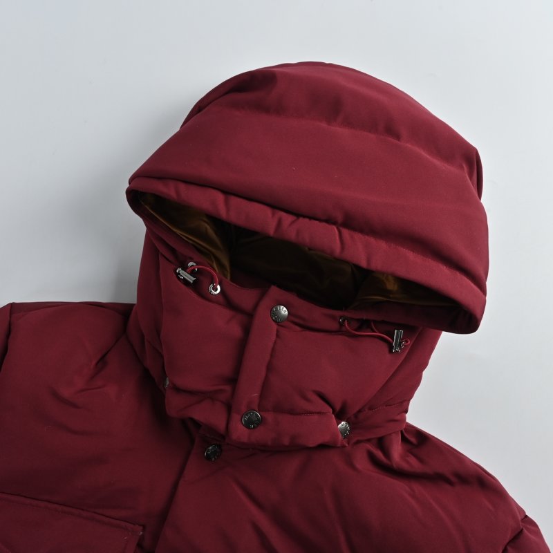 Burgundy Puffer Down Jacket with Hood view