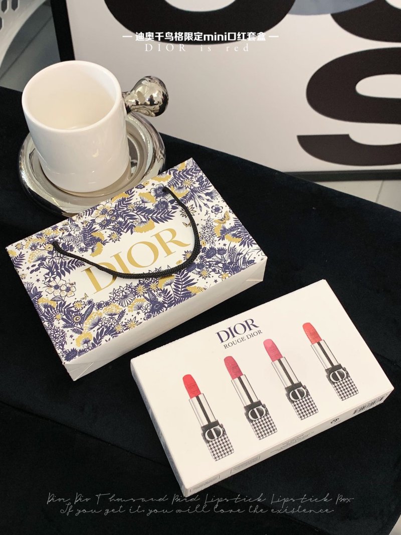 Dior Rouge Mini Lipstick Set - Houndstooth Gift Box