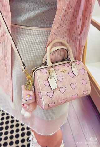 Coach Mini Rowan Pillow Bag Pink Heart