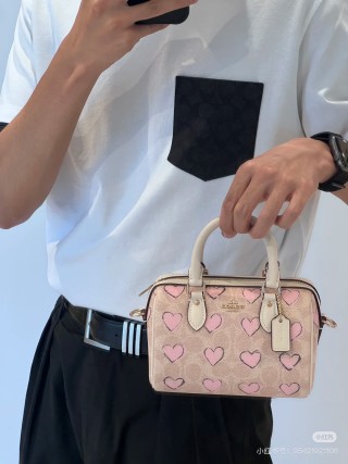 Coach Mini Rowan Pillow Bag Pink Heart view 2