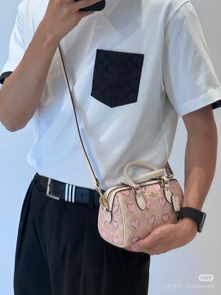 Coach Mini Rowan Pillow Bag Pink Heart view 3