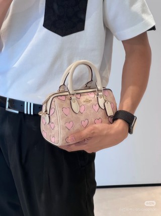 Coach Mini Rowan Pillow Bag Pink Heart view 4