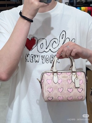 Coach Mini Rowan Pillow Bag Pink Heart view 9
