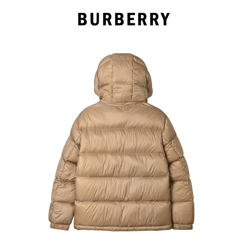 Beige Puffer Down Jacket with Hood view