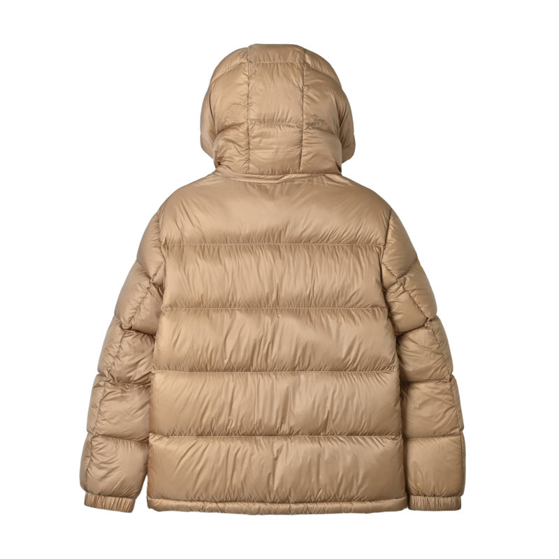 Beige Puffer Down Jacket with Hood view