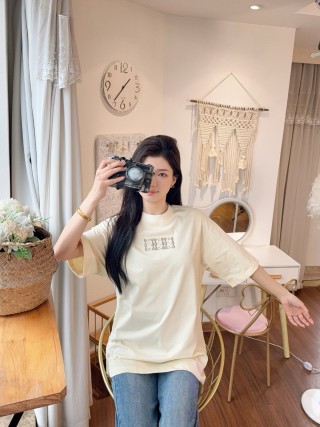 Cream Oversized Short Sleeve T-Shirt with Embroidered Text view 2