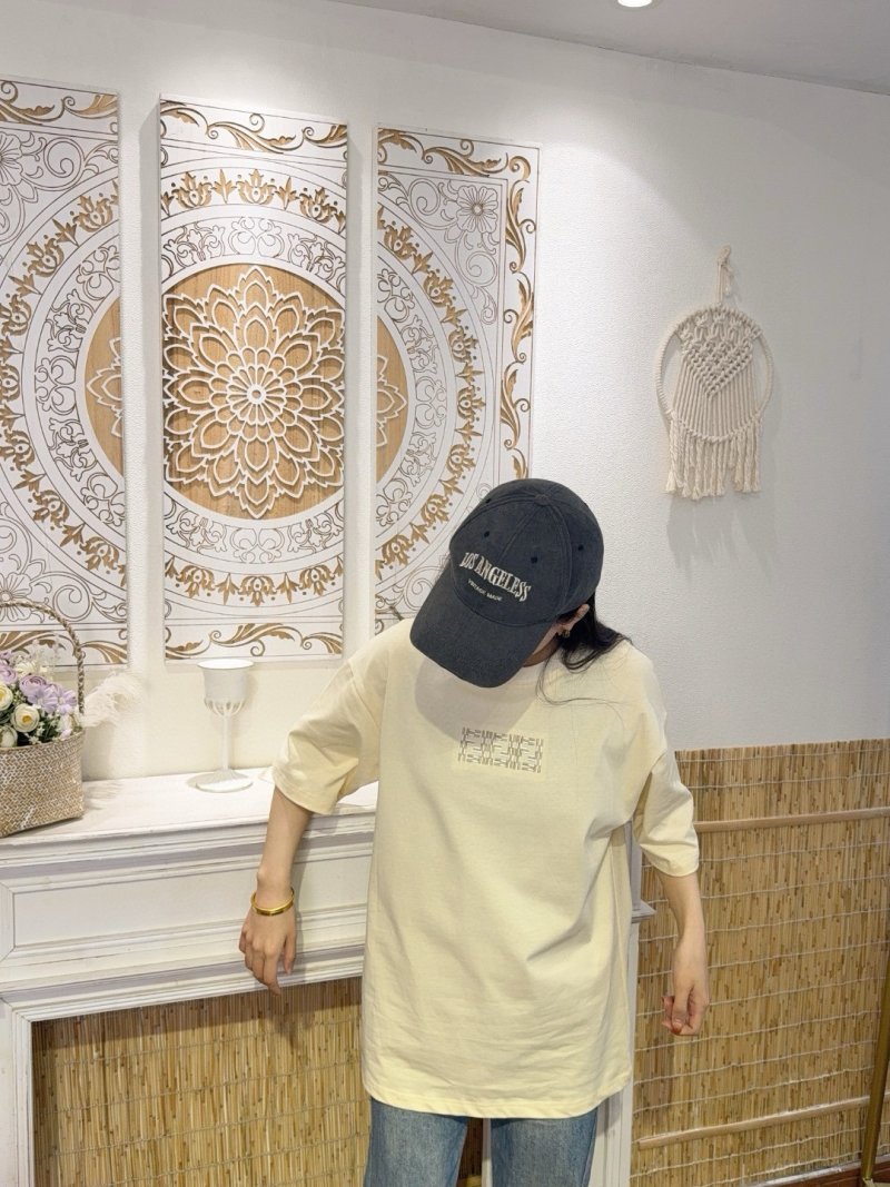 Cream Oversized Short Sleeve T-Shirt with Embroidered Text view