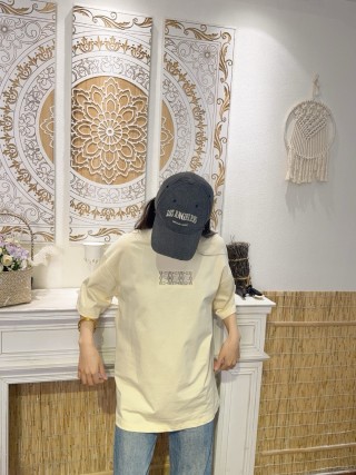 Cream Oversized Short Sleeve T-Shirt with Embroidered Text view 7
