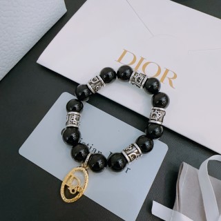 Dior Agate Beaded Bracelet with Thai Silver Spacers - Black view 3