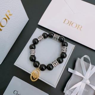 Dior Agate Beaded Bracelet with Thai Silver Spacers - Black view 6