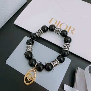 Dior Agate Beaded Bracelet with Thai Silver Spacers - Black view 8