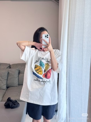 White Graphic Fruit Print Oversized T-Shirt