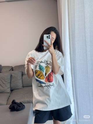 White Graphic Fruit Print Oversized T-Shirt view 4