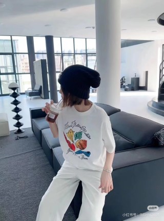 White Graphic Fruit Print Oversized T-Shirt view 7