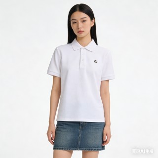 Fendi White Short-Sleeve Polo Shirt view 3