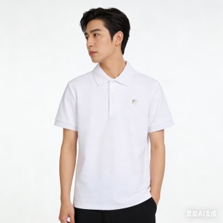 Fendi White Short-Sleeve Polo Shirt view 4