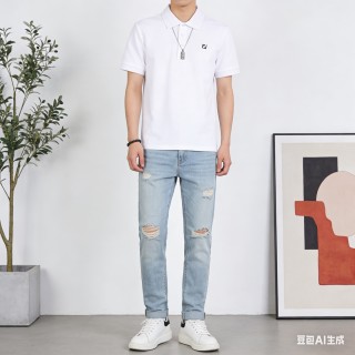 Fendi White Short-Sleeve Polo Shirt view 9