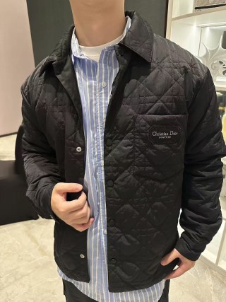 Dior Black Quilted Bomber Jacket view 3