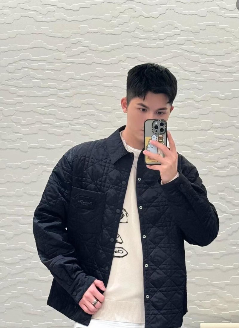 Dior Black Quilted Bomber Jacket view