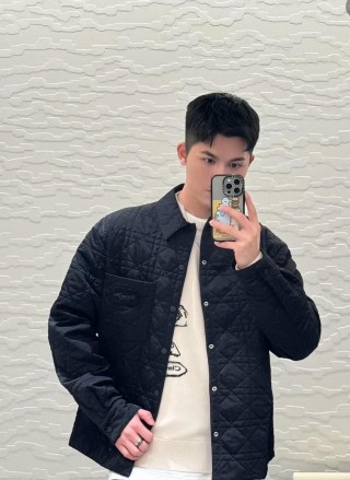 Dior Black Quilted Bomber Jacket view 7