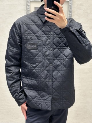 Dior Black Quilted Bomber Jacket view 8