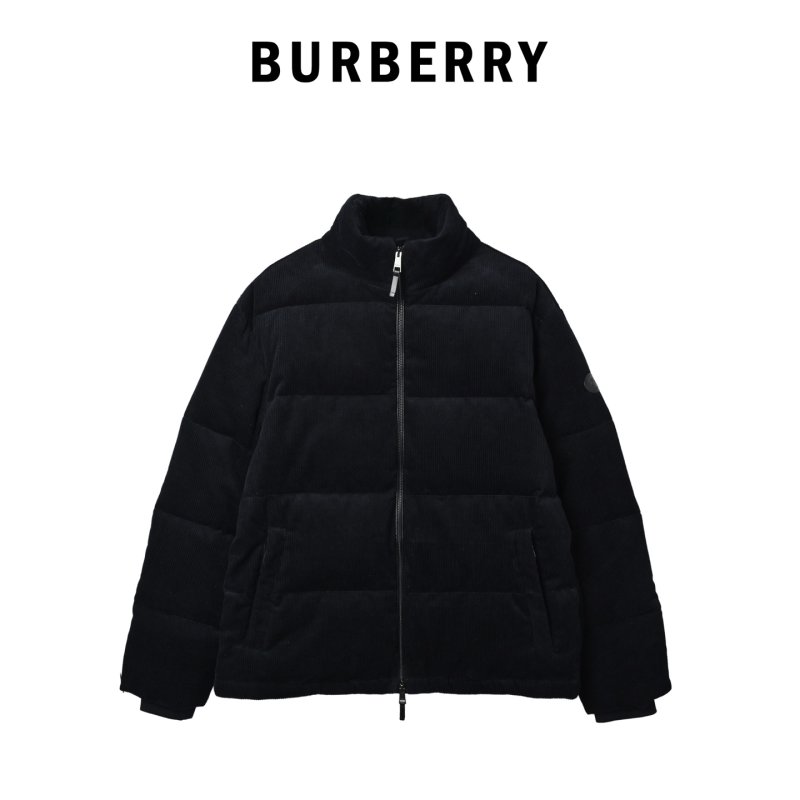 Navy Corduroy Puffer Down Jacket view