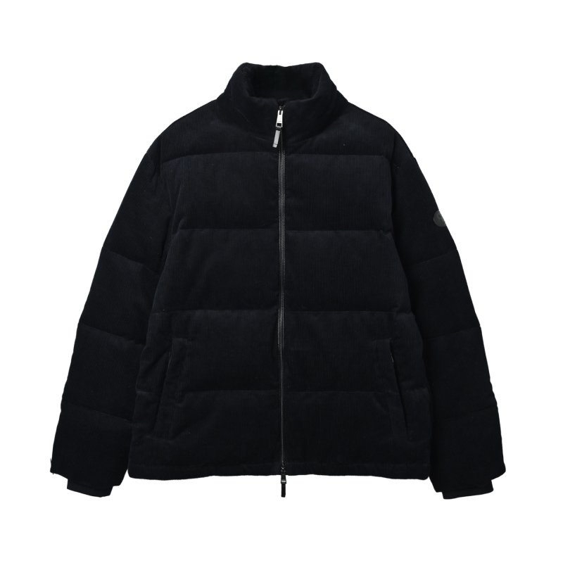 Navy Corduroy Puffer Down Jacket view