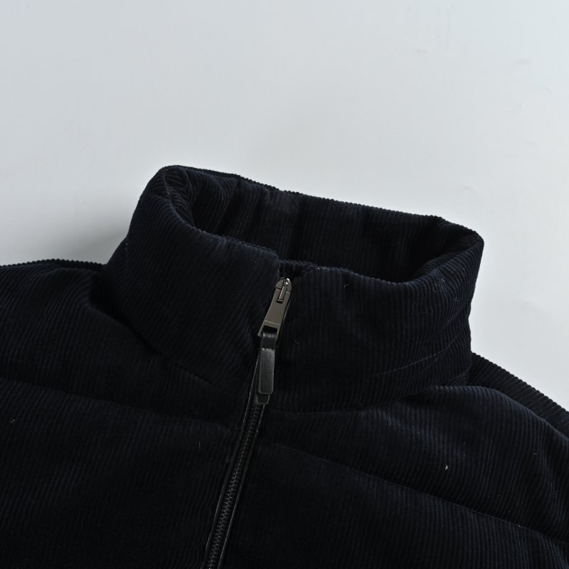 Navy Corduroy Puffer Down Jacket view