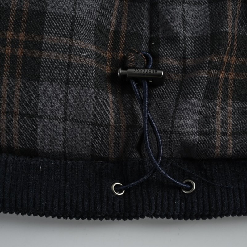 Navy Corduroy Puffer Down Jacket view