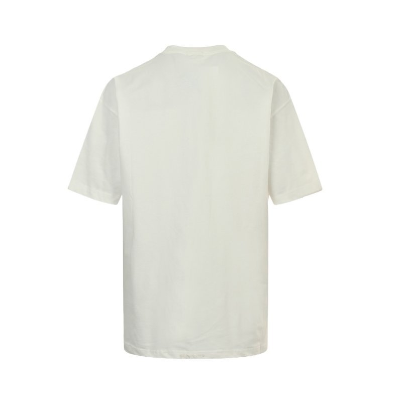Cream Distressed Logo Graphic Short Sleeve T-Shirt view