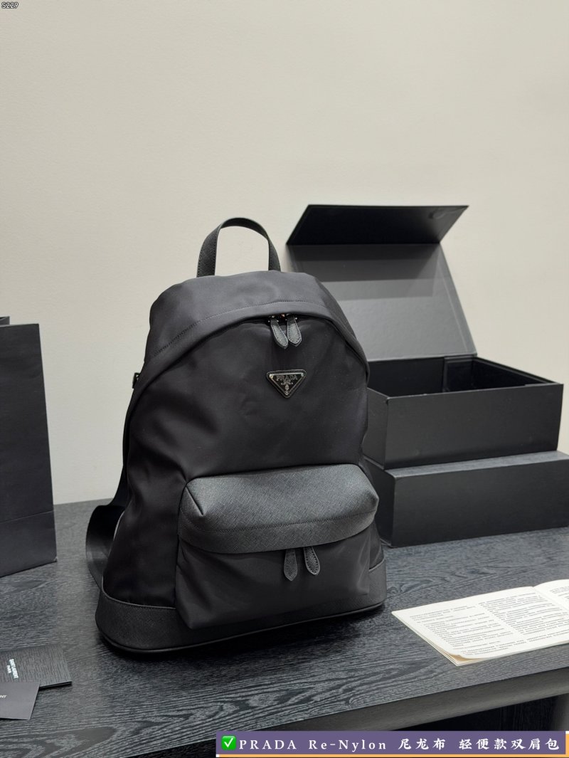 Prada Re-Nylon Black Backpack with Triangle Logo