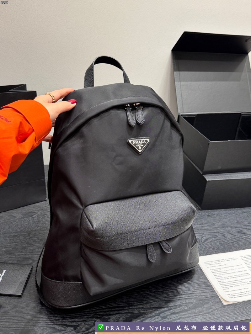 Prada Re-Nylon Black Backpack with Triangle Logo view