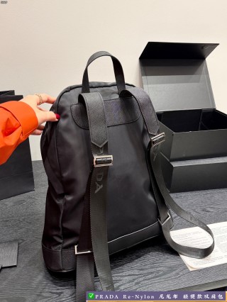 Prada Re-Nylon Black Backpack with Triangle Logo view 4