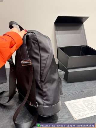 Prada Re-Nylon Black Backpack with Triangle Logo view 5