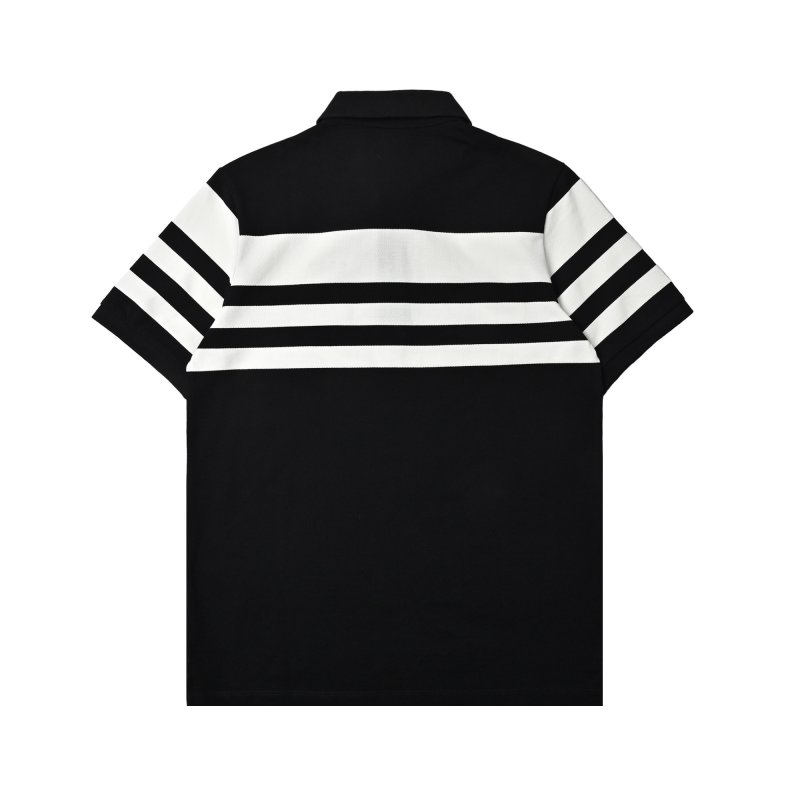 Prada Striped Polo Shirt Black White view
