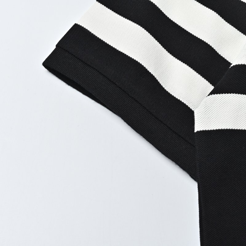 Prada Striped Polo Shirt Black White view