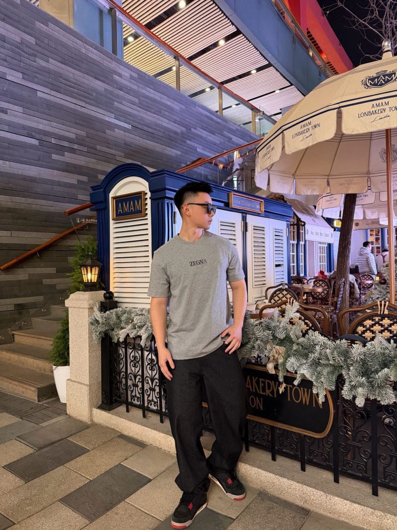 Zegna Grey Logo T-Shirt view