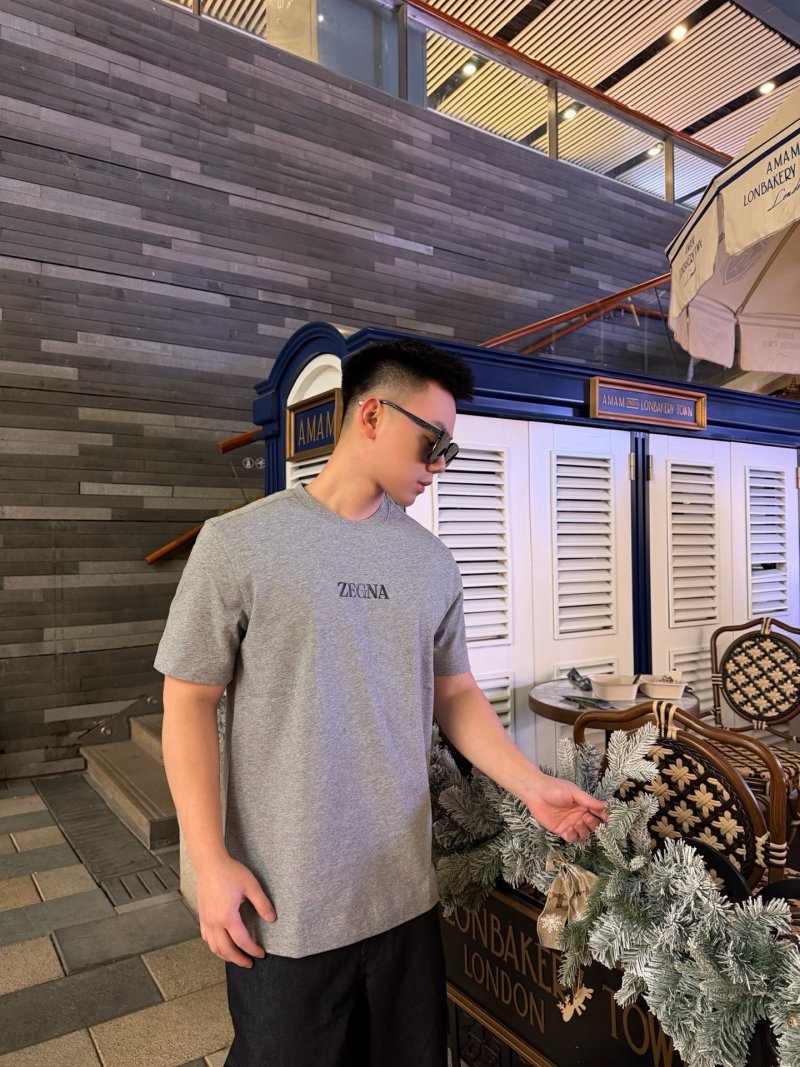 Zegna Grey Logo T-Shirt view
