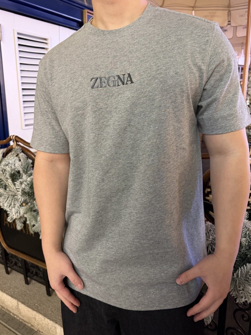 Zegna Grey Logo T-Shirt view